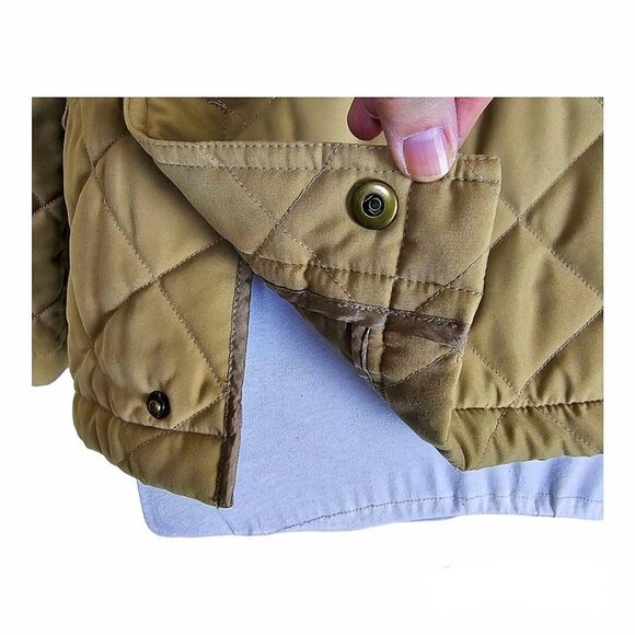 Lauren Ralph Lauren Womens Tan Quilted Corduroy Full Zip Jacket Size PS - Picture 7 of 11